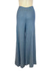 blue knit chevron palazzo pants