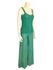 green chevron palazzo pants