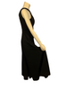 Black, wide-leg, cross-halter jumpsuit.