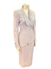 Side angle view Thierry Mugler 1980s Lavender Jacket and skirt set