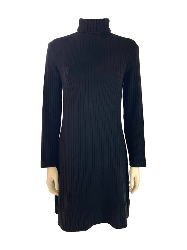 1960s Pierre Cardin Black Turtleneck Mini Dress