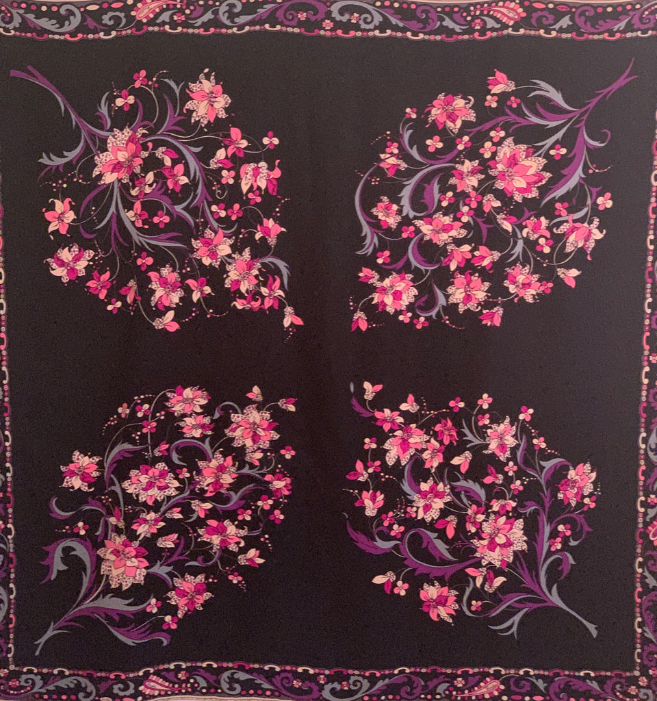 Vintage/ Emilio Pucci/ Silk Scarf/ Abstract Floral Design/ 