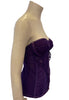 Purple lace and rayon stretch bustier corset top with front zipper