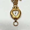 1998 Maximal Art Gold Filigree Heart Watch w/ Pearls & Crystals