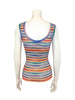 multicolor striped rib knit tank top