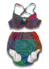 floral color-block 2 piece bikini