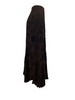 Dark brown, floor-length, crinkle pleated skirt. 