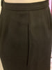 Black, fitted, high-waist, double-pleated pencil-skirt.