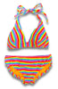 1970s Cole of California Rainbow Stripe Terry Cloth Bikini