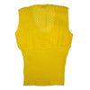 Yellow crochet knit sweater vest, back view