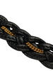Fendi woven envelope bag in black leather with long braided shoulder strap . Fendi logo is embossed on the front.