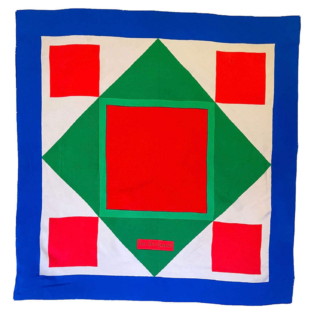 Colorful geometric Yves Saint Laurent scarf 