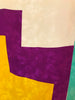 Charles Jourdan silk colorblock scarf in sea foam green, off white, and marigold 