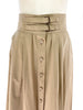Tan Midi Button-up Skirt