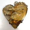 1989 Maximal Art Assemblage Heart Brooch w/ Anchor, Rose & Dice