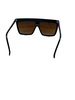 Black plastic aviator style sunglasses with burgundy trim along top bar.