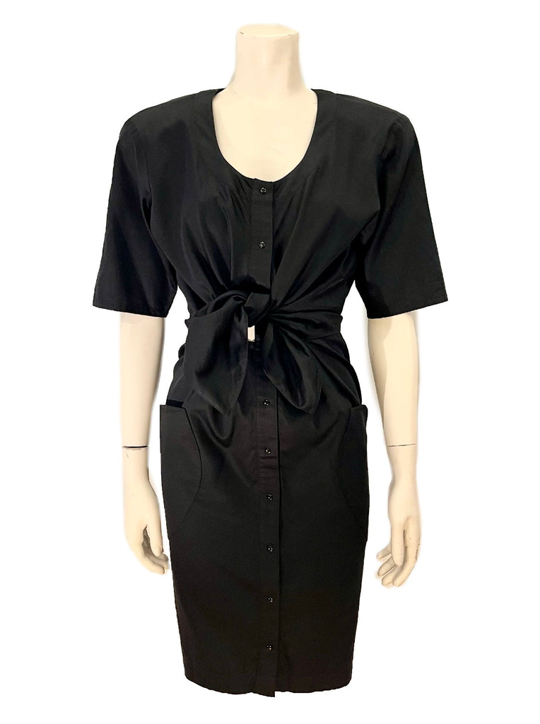 Thierry Mugler 1980s Tie Front Cotton Dress – Screaming Mimis Vintage Fashion