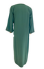 Back view of aqua blue 3/4 length sleeve kaftan