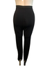 Black, high-rise leggings with stirrups. 
