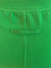Green, high-rise leggings with green loop on back. 