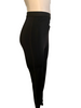 Black, high-rise leggings with stirrups. 