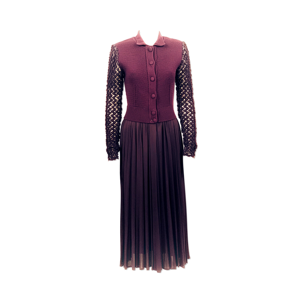 1980s Jean Paul Gaultier Purple Knit & Crochet Dress – Screaming